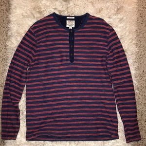 Lucky Brand True Indigo Striped Henley Size L